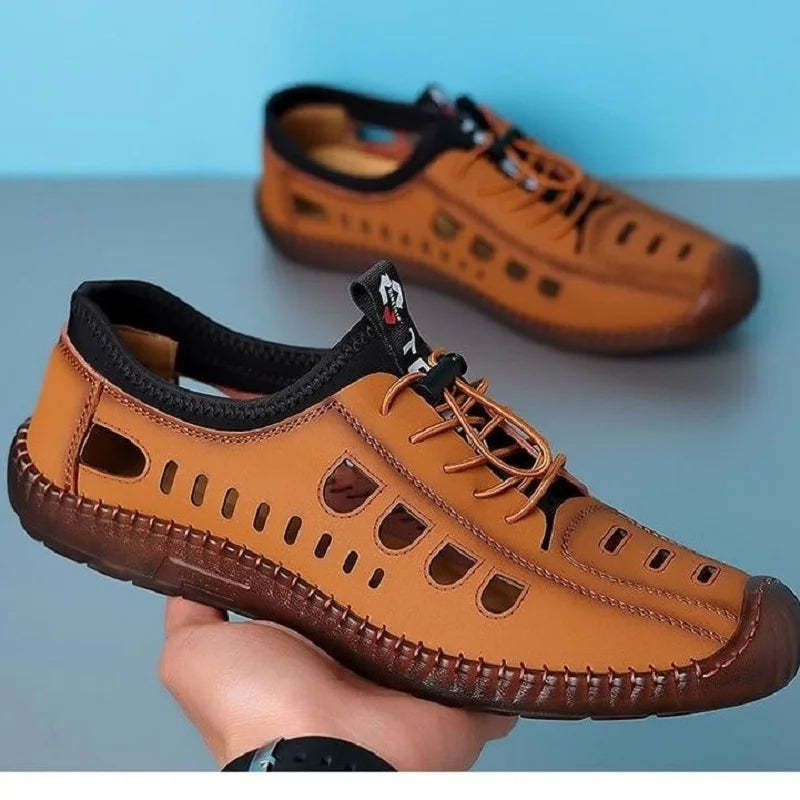 Men's BreathableSandals - Casual Hollow Out Flat Sneakers for Business & Everyday Wear