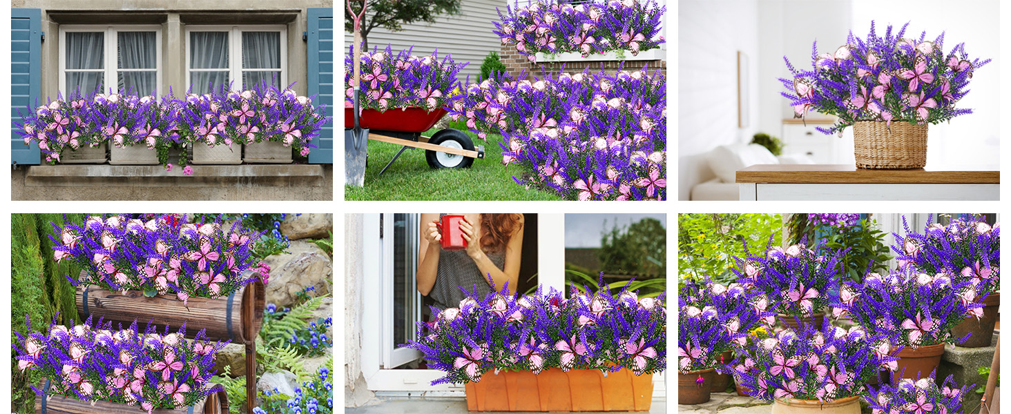 Purple Lavender Solar Butterfly Lights