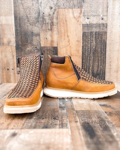 Handcrafted Men's Cowboy WORK BOOT Double Zipper Boots/ Boots Zipper Square toe/ Square Toe Half Boots Botines Vaqueros/ Zapato Cierres piel
