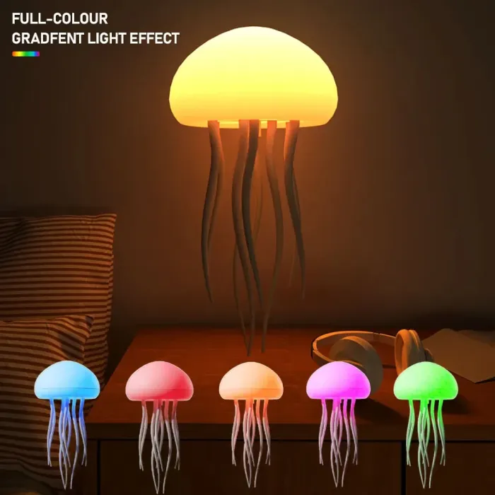 🎁Last Day Promotion 50% OFFFull color gradient intelligent voice-controlled jellyfish lamp floating smart night light