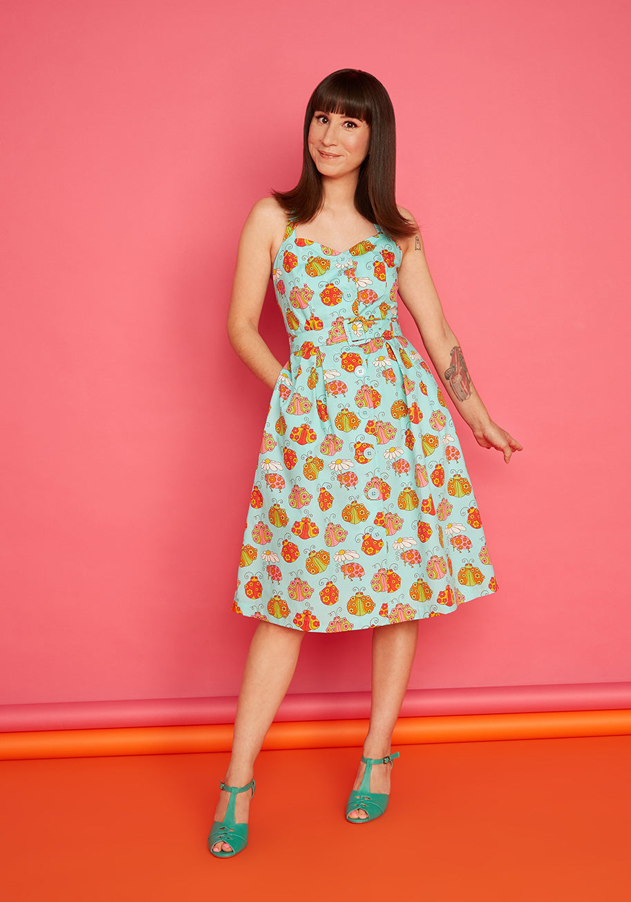 Moodiya x Marisol Muro Aligned With Destiny Fit And Flare Dress