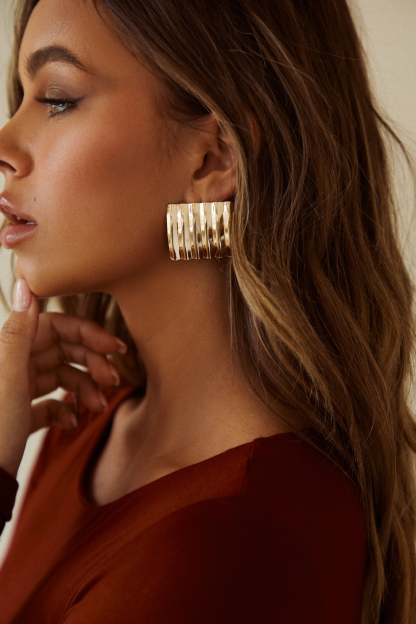 Sabina Statement Earring - Gold-Laseno.All Rights Reserved.