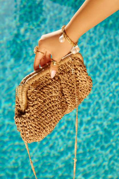 Sea You Soon Woven Straw Crossbody Handbag - Khaki-Laseno.All Rights Reserved.