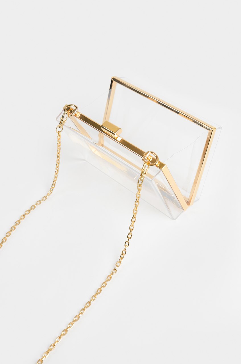 J'adore Clear Crossbody Clutch Bag - Clear-Laseno.All Rights Reserved.