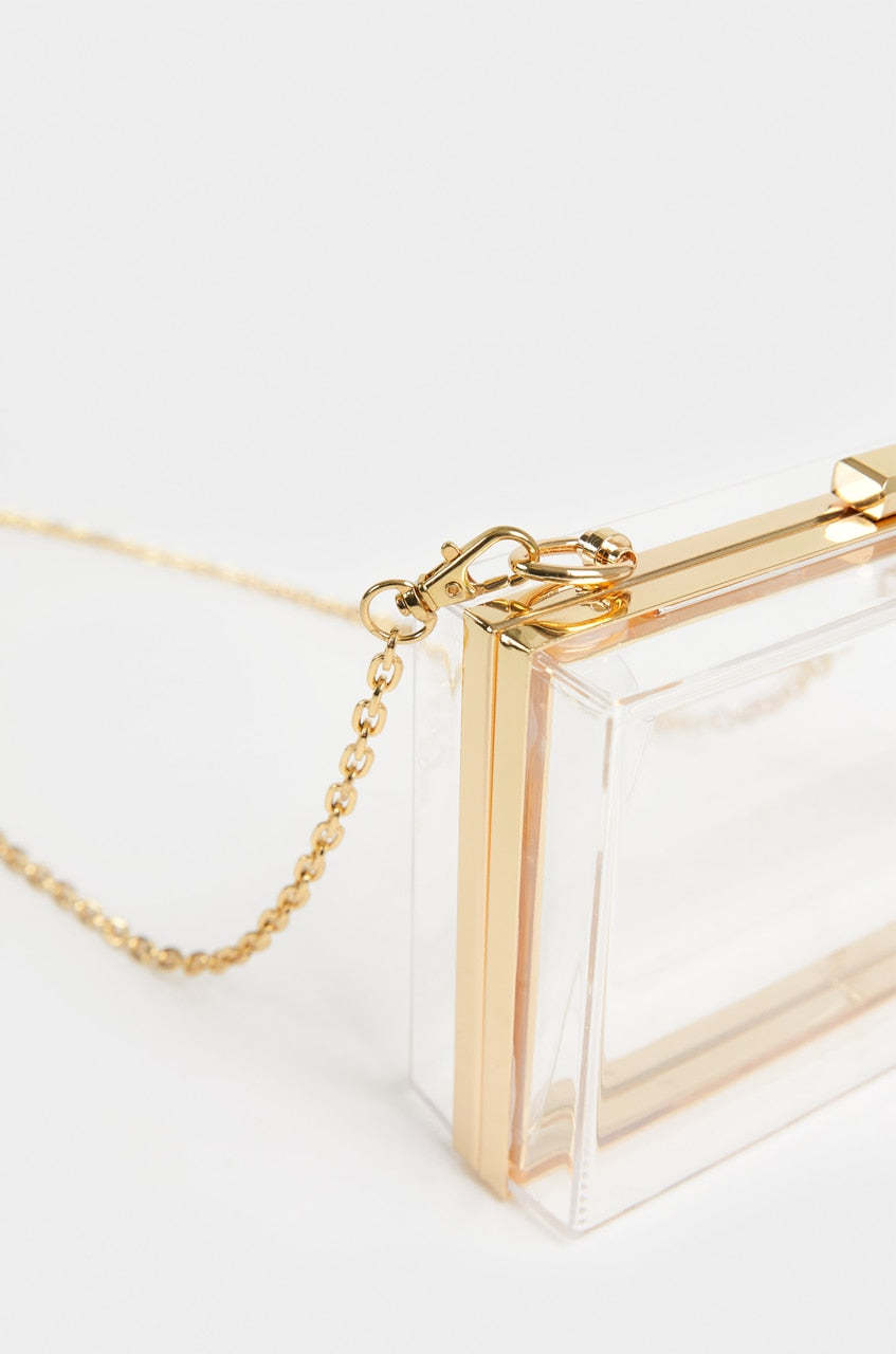 J'adore Clear Crossbody Clutch Bag - Clear-Laseno.All Rights Reserved.