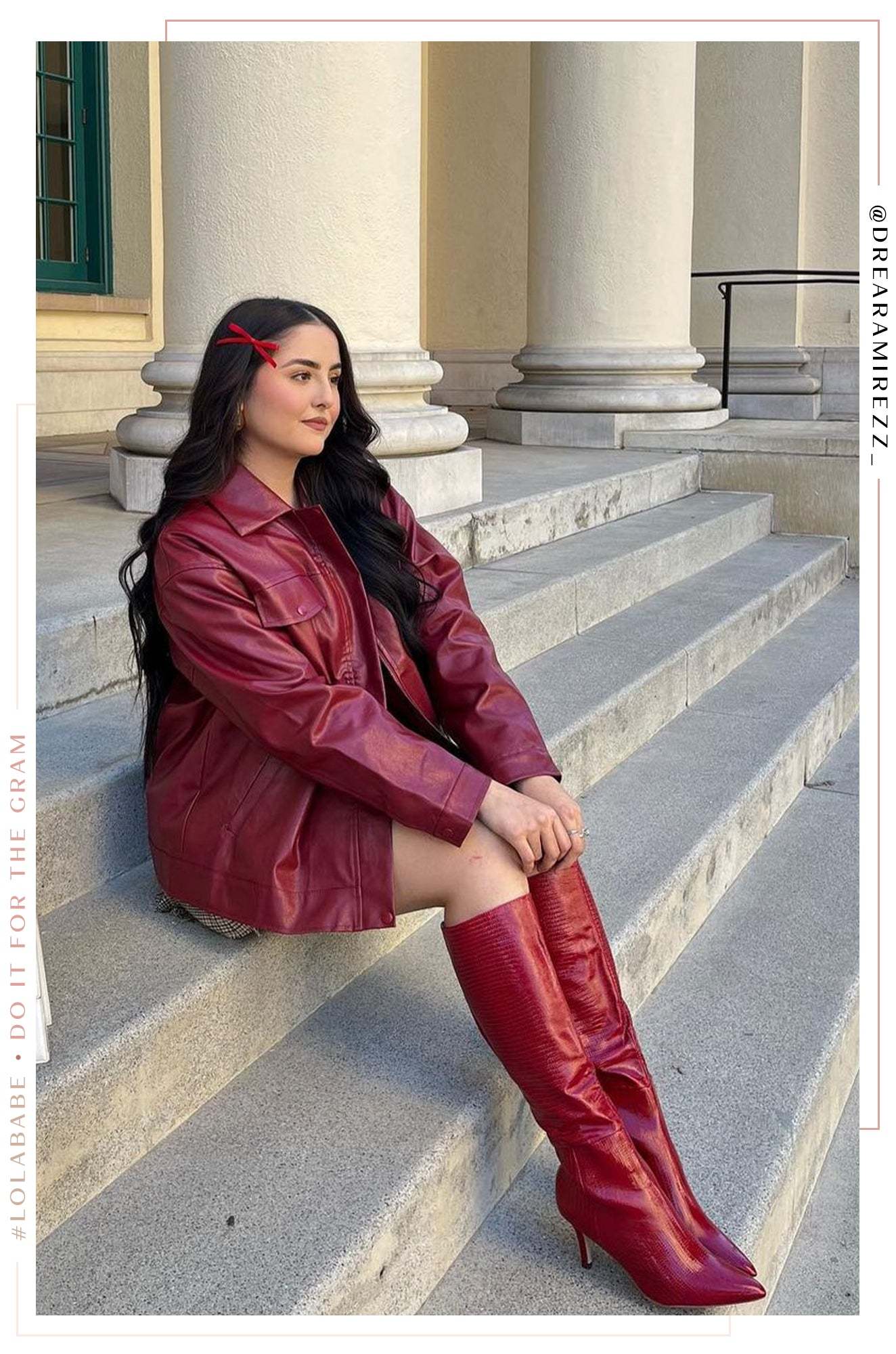 Sarai Knee High Heel Boots - Cherry-Laseno.All Rights Reserved.