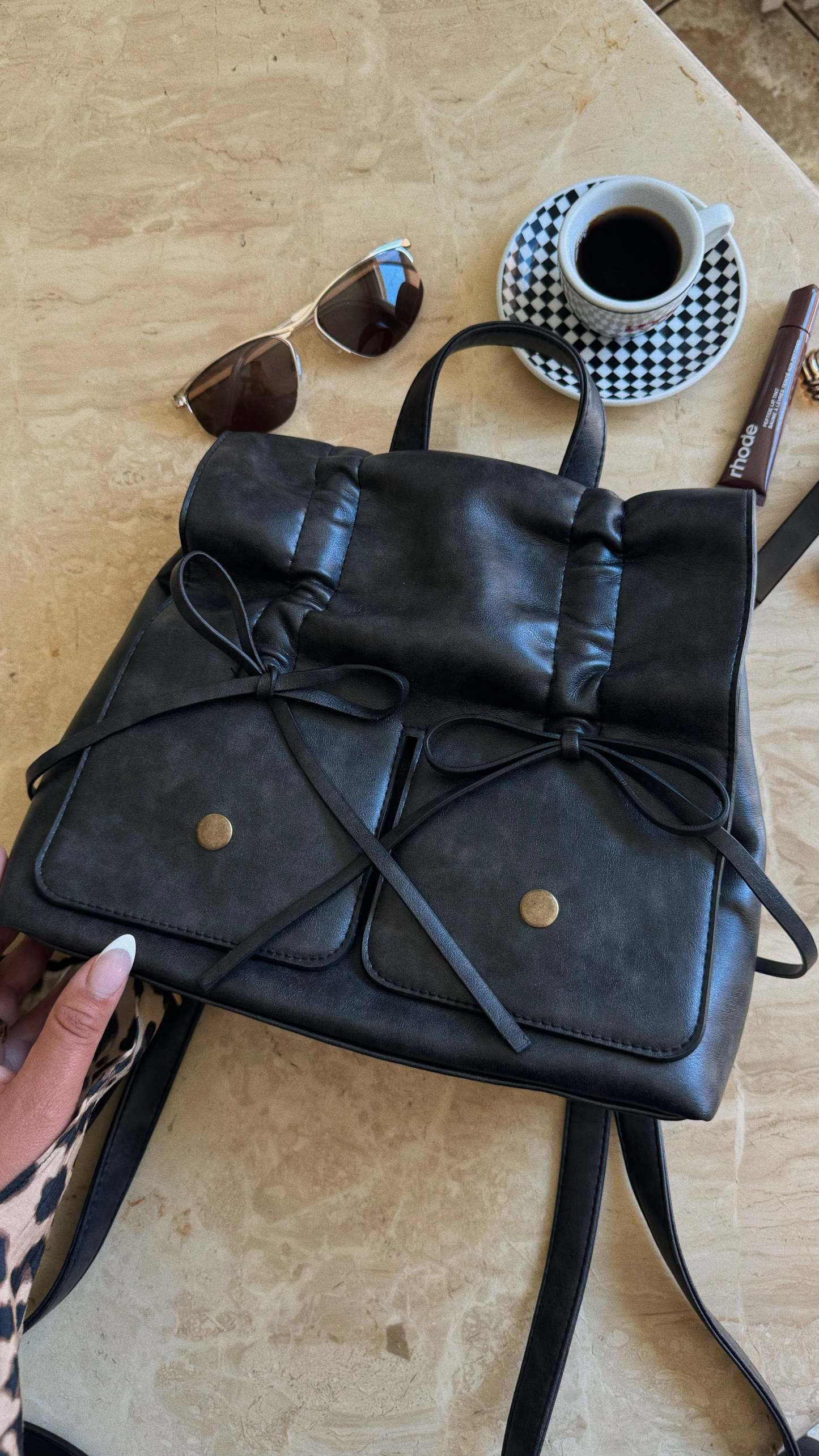Ingrid Bow Backpack - Black-Laseno.All Rights Reserved.