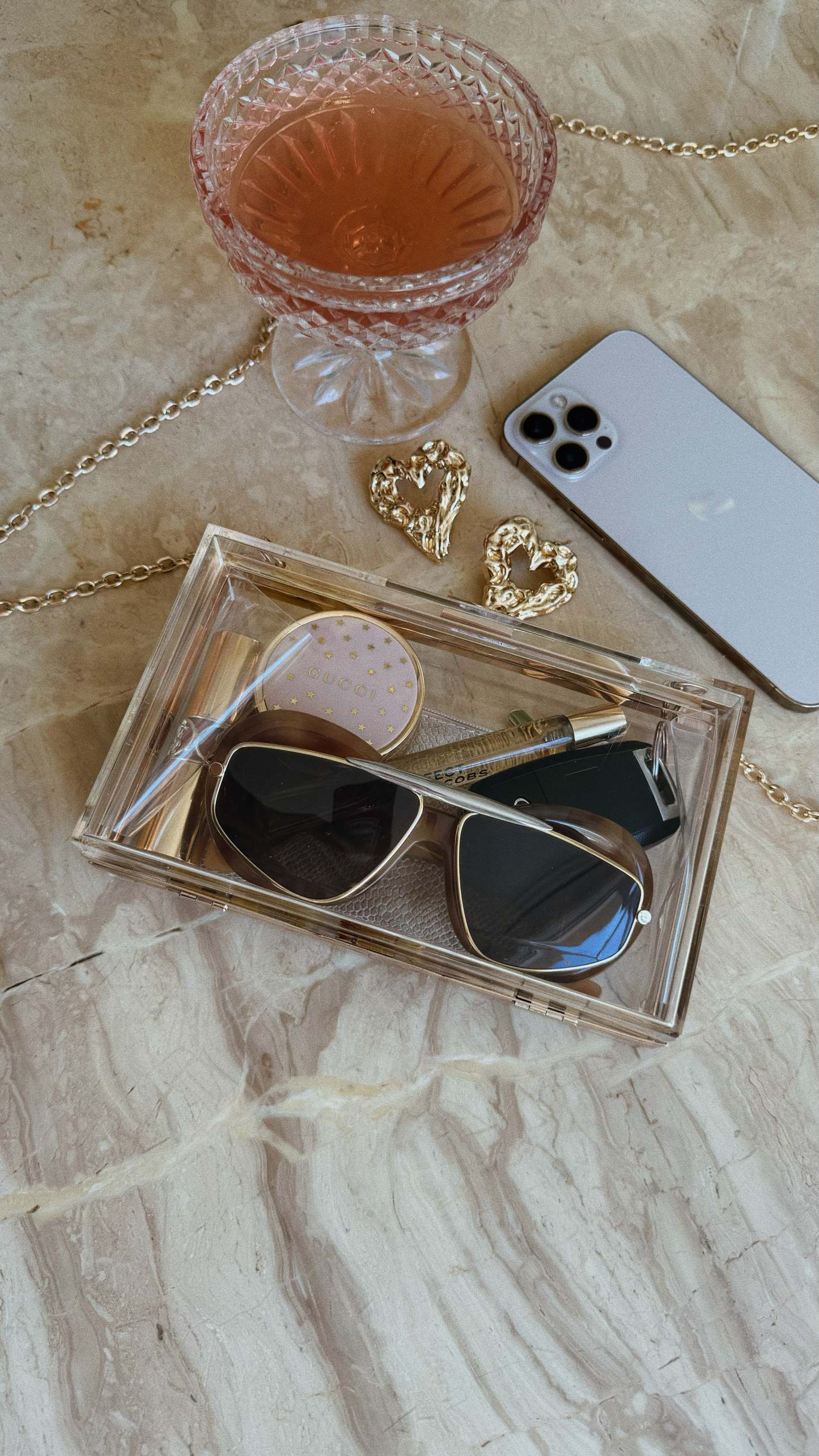 J'adore Clear Crossbody Clutch Bag - Clear-Laseno.All Rights Reserved.