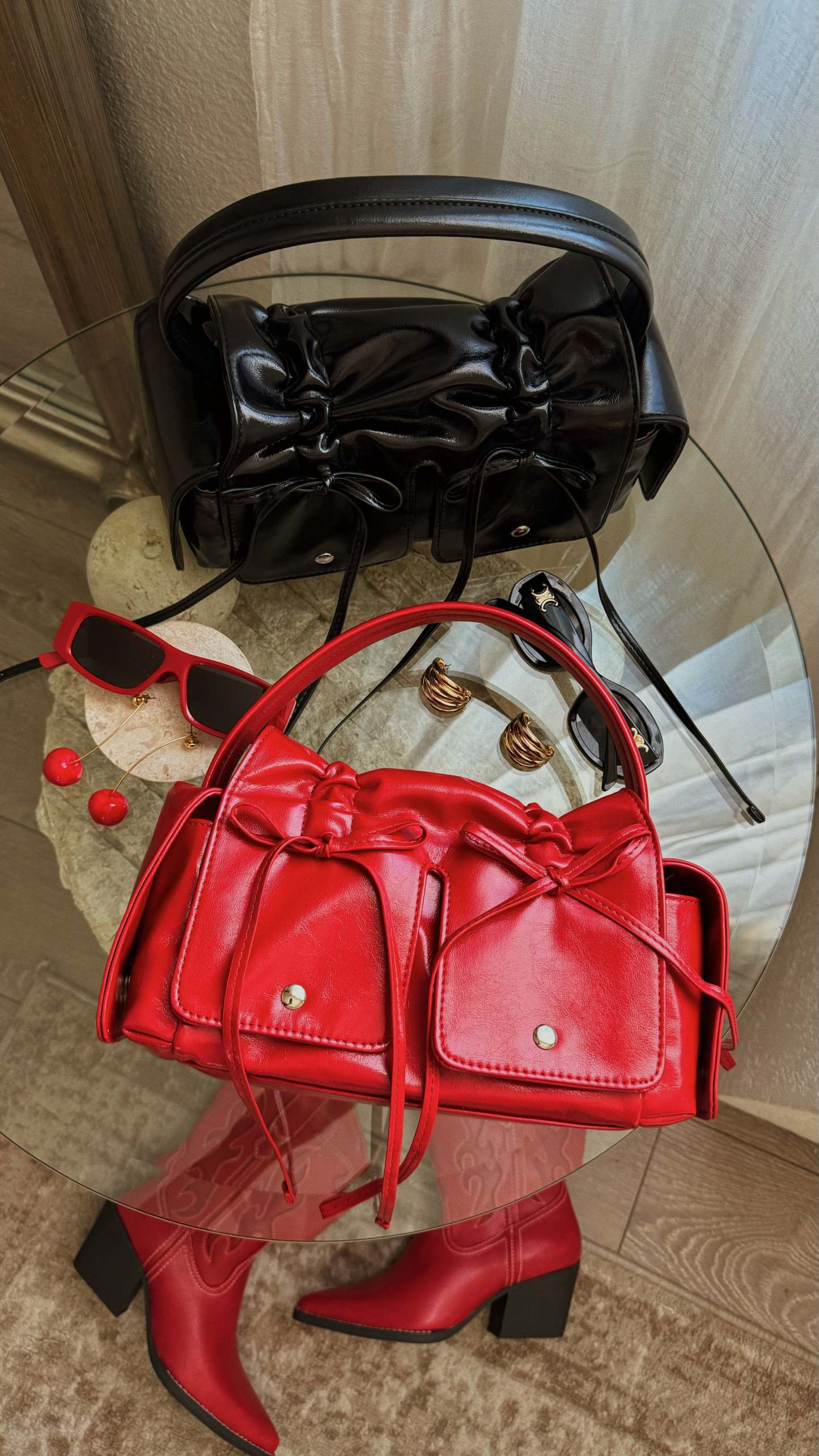 Niko Coquette Handbag - Black-Laseno.All Rights Reserved.