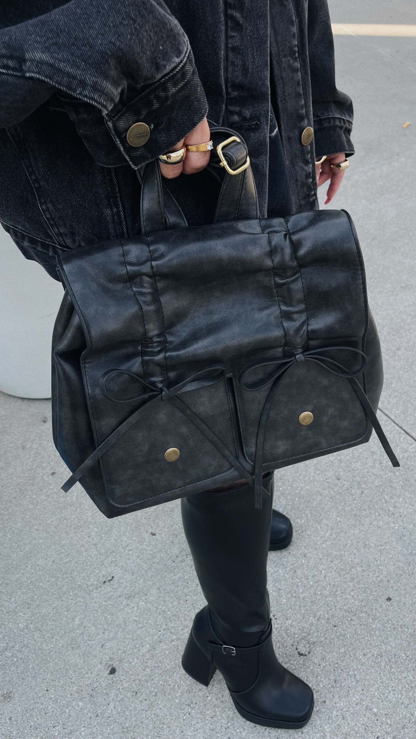Ingrid Bow Backpack - Black-Laseno.All Rights Reserved.