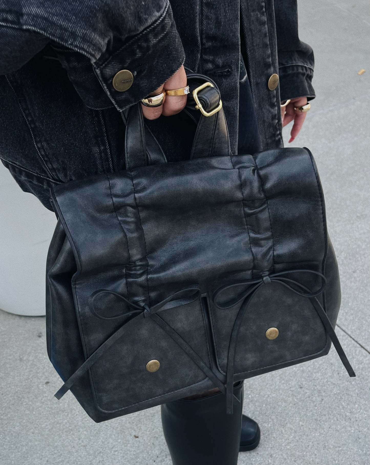 Ingrid Bow Backpack - Black-Laseno.All Rights Reserved.