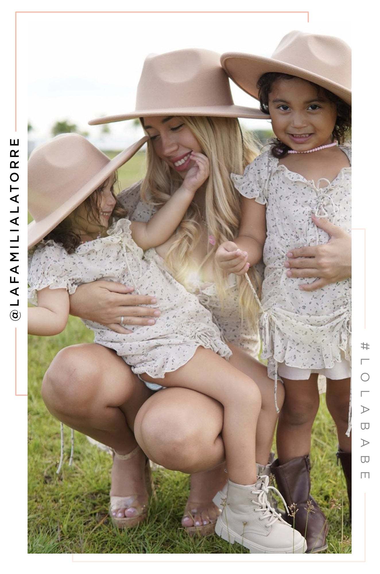 Mini Primavera Kids Flat Brim Hat - Nude-Laseno.All Rights Reserved.