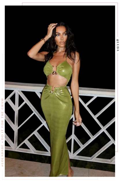 Syani Metallic Maxi Dress - Green-Laseno.All Rights Reserved.