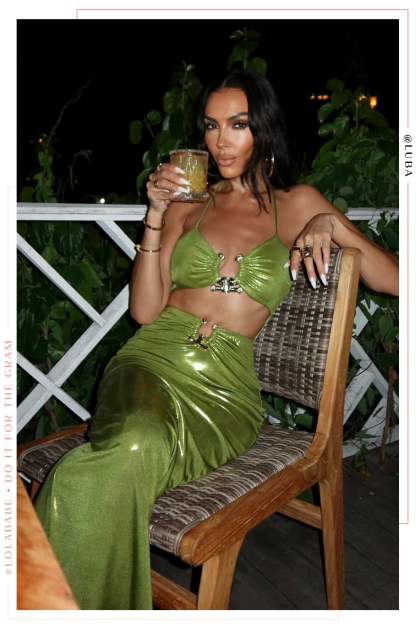 Syani Metallic Maxi Dress - Green-Laseno.All Rights Reserved.