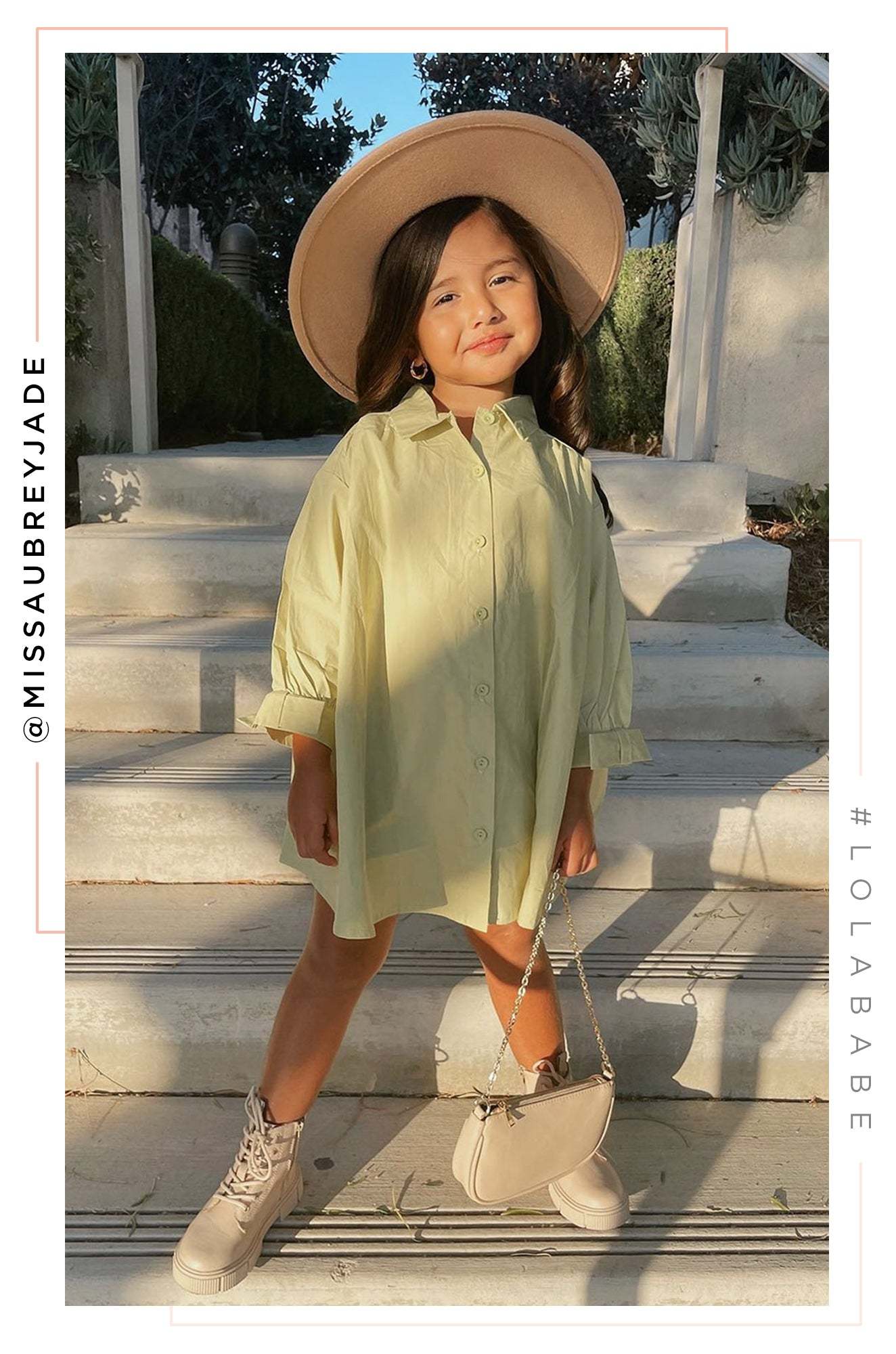 Mini Primavera Kids Flat Brim Hat - Nude-Laseno.All Rights Reserved.