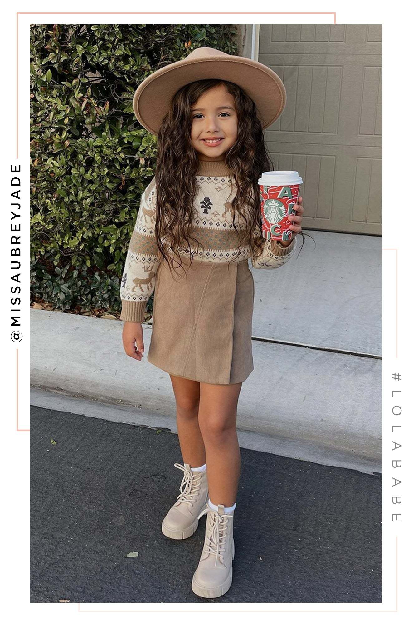 Mini Primavera Kids Flat Brim Hat - Nude-Laseno.All Rights Reserved.