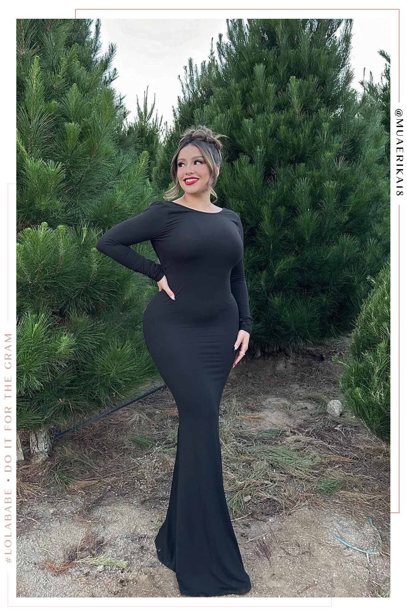 Zarai Long Sleeve Maxi Dress - Black-Laseno.All Rights Reserved.
