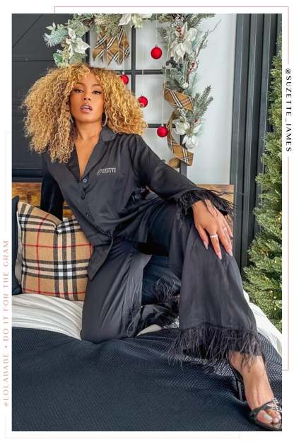 Lola Baby Two Piece Satin Pant Set - Black-Laseno.All Rights Reserved.