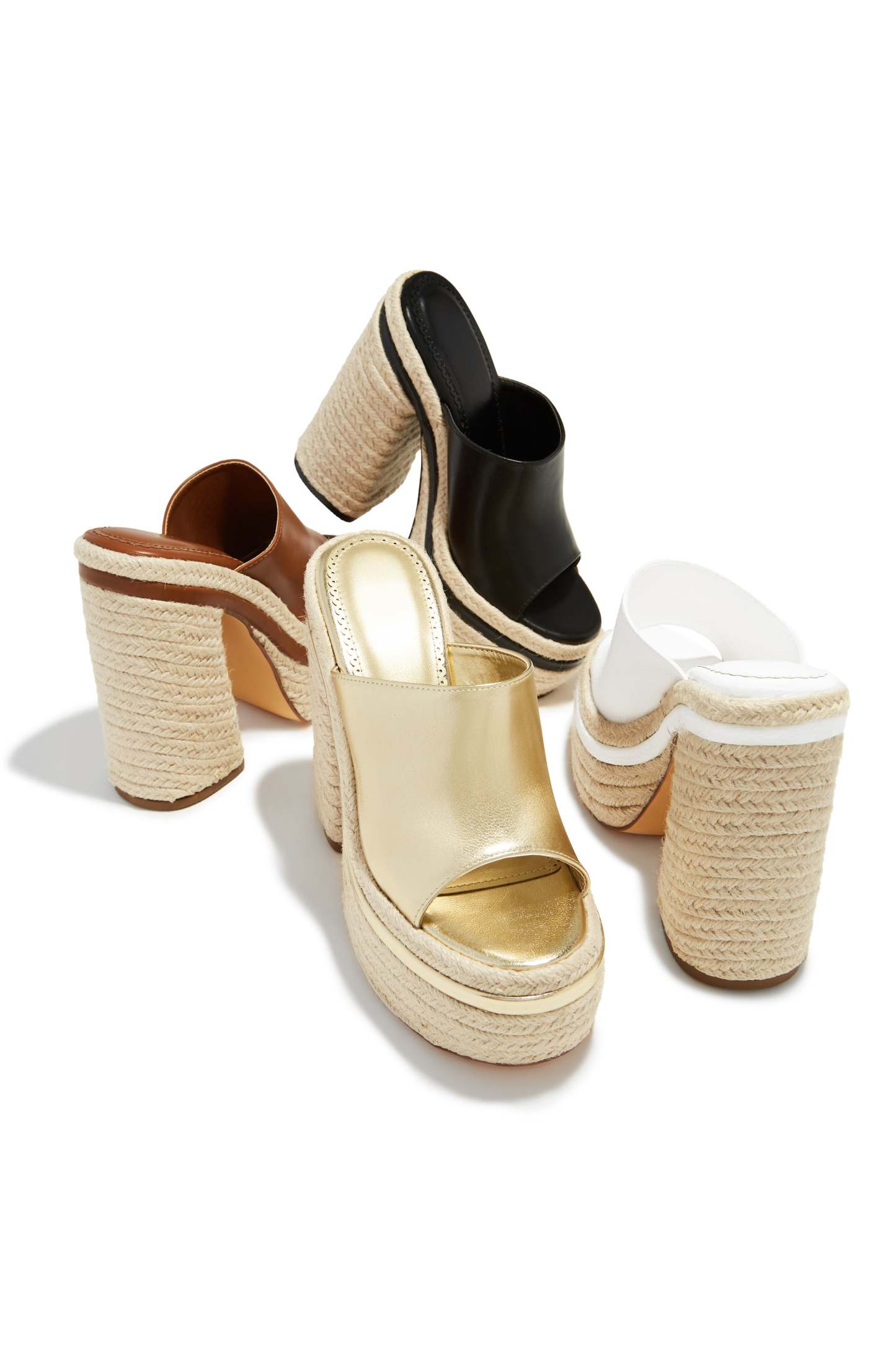 Weekend Attire Platform Block Heel Mules - White-Laseno.All Rights Reserved.