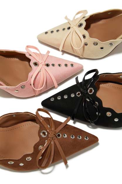 Sylvia Pump Heel Mules - Black-Laseno.All Rights Reserved.