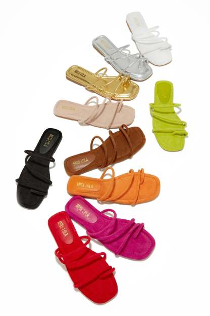 Summer Essentials Slip On Sandals - Gold-Laseno.All Rights Reserved.