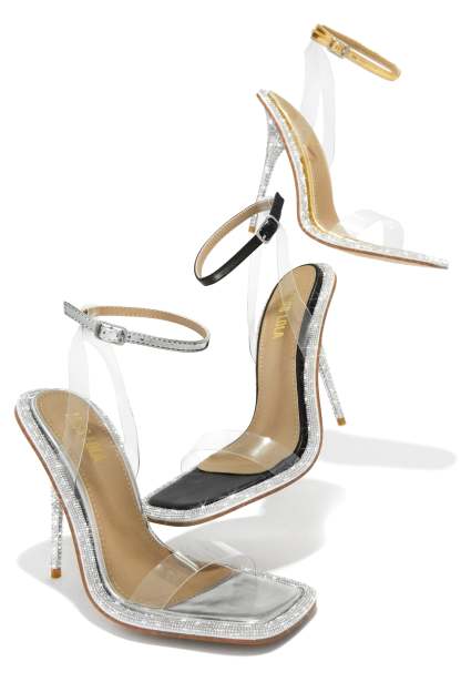 Unforgettable Nights Embellished High Heels - Black-Laseno.All Rights Reserved.