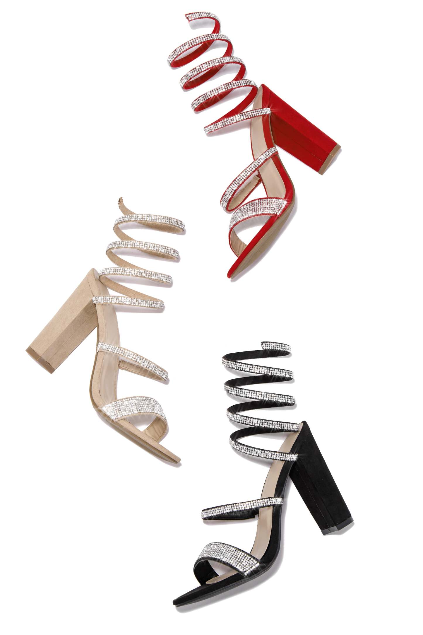 So In Love Embellished Block High Heels - Nude-Laseno.All Rights Reserved.