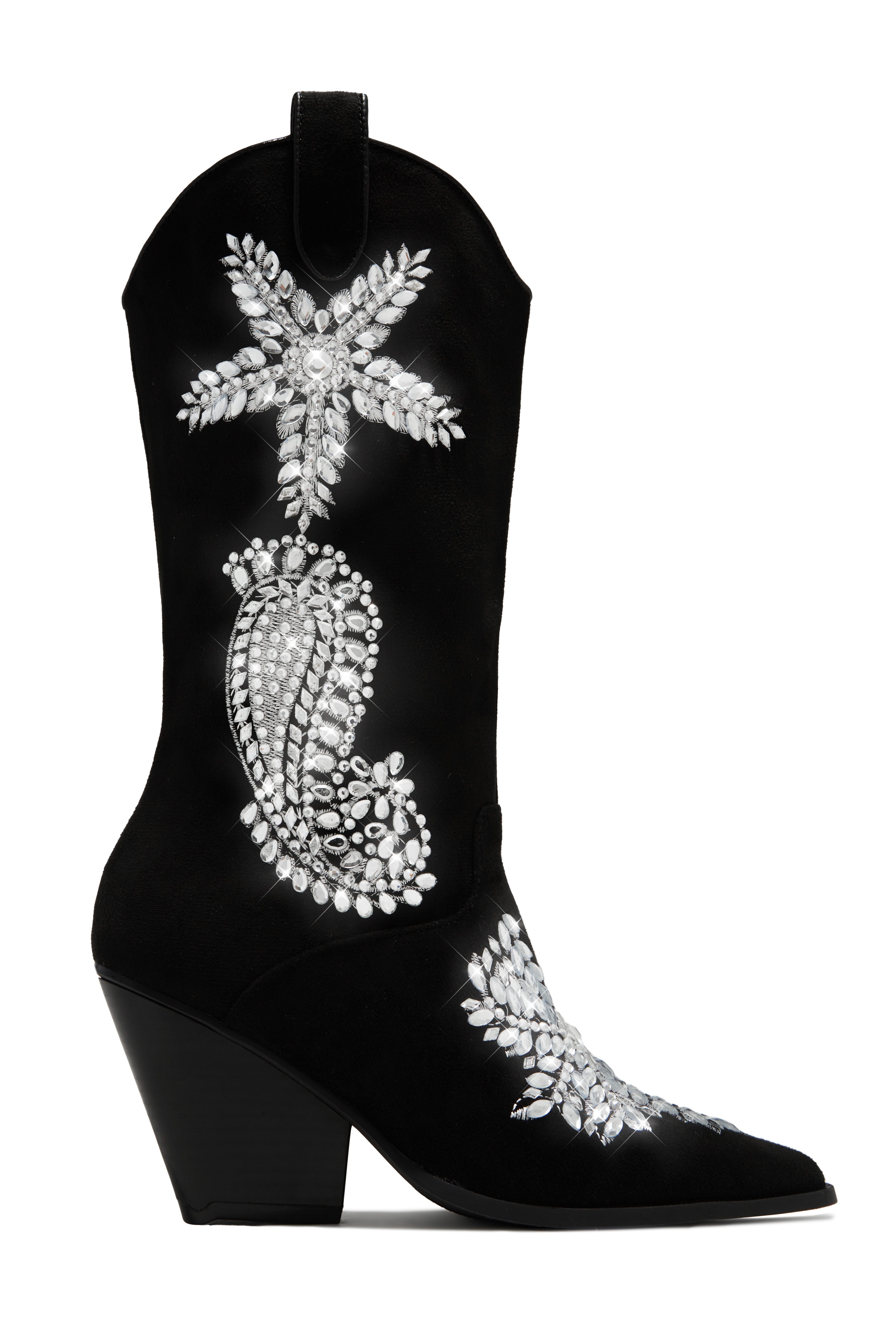Rock The Rodeo Embellished Cowgirl Boots - Black-Laseno.All Rights Reserved.