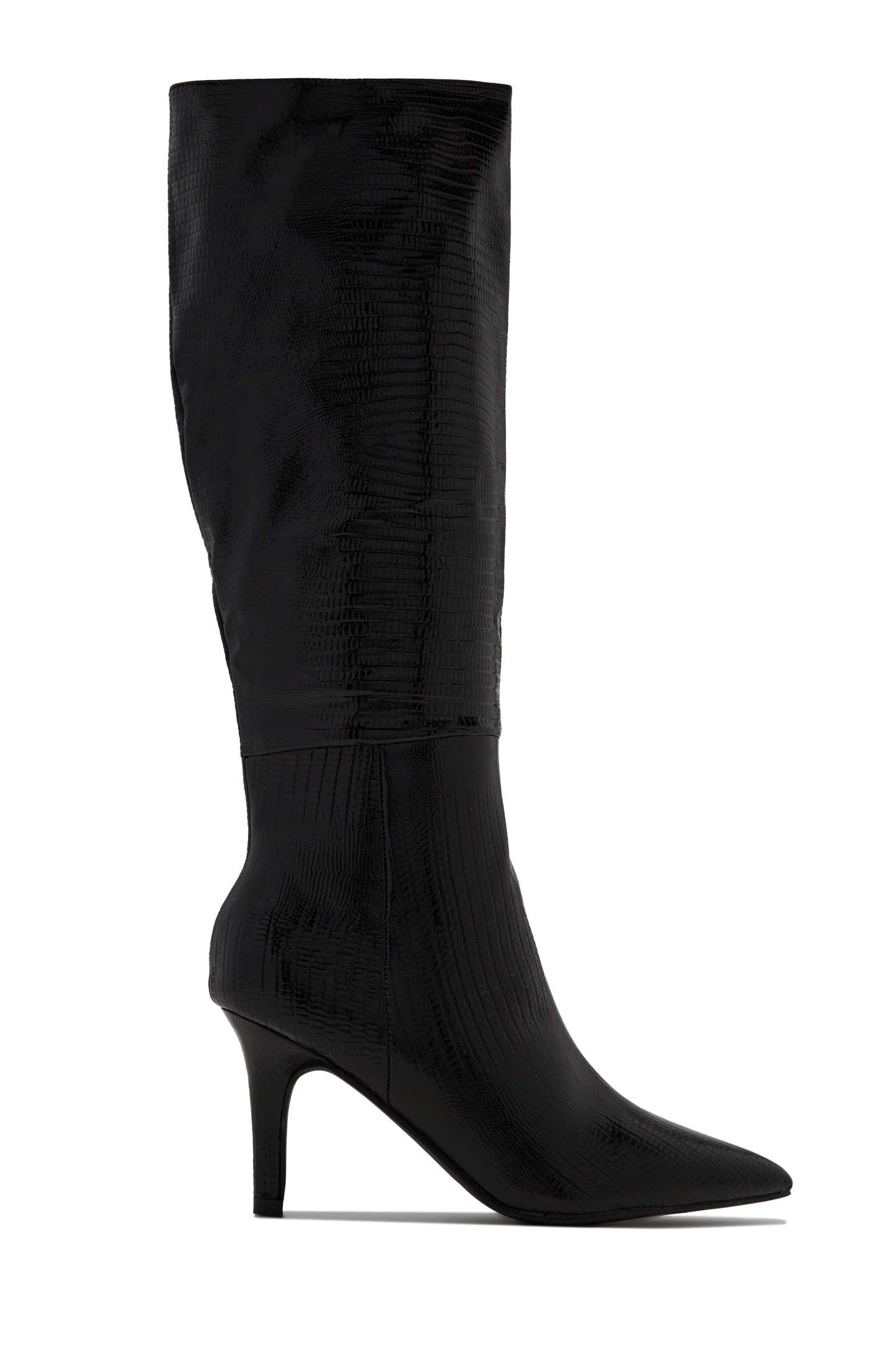 Sarai Knee High Heel Boots - Cherry-Laseno.All Rights Reserved.