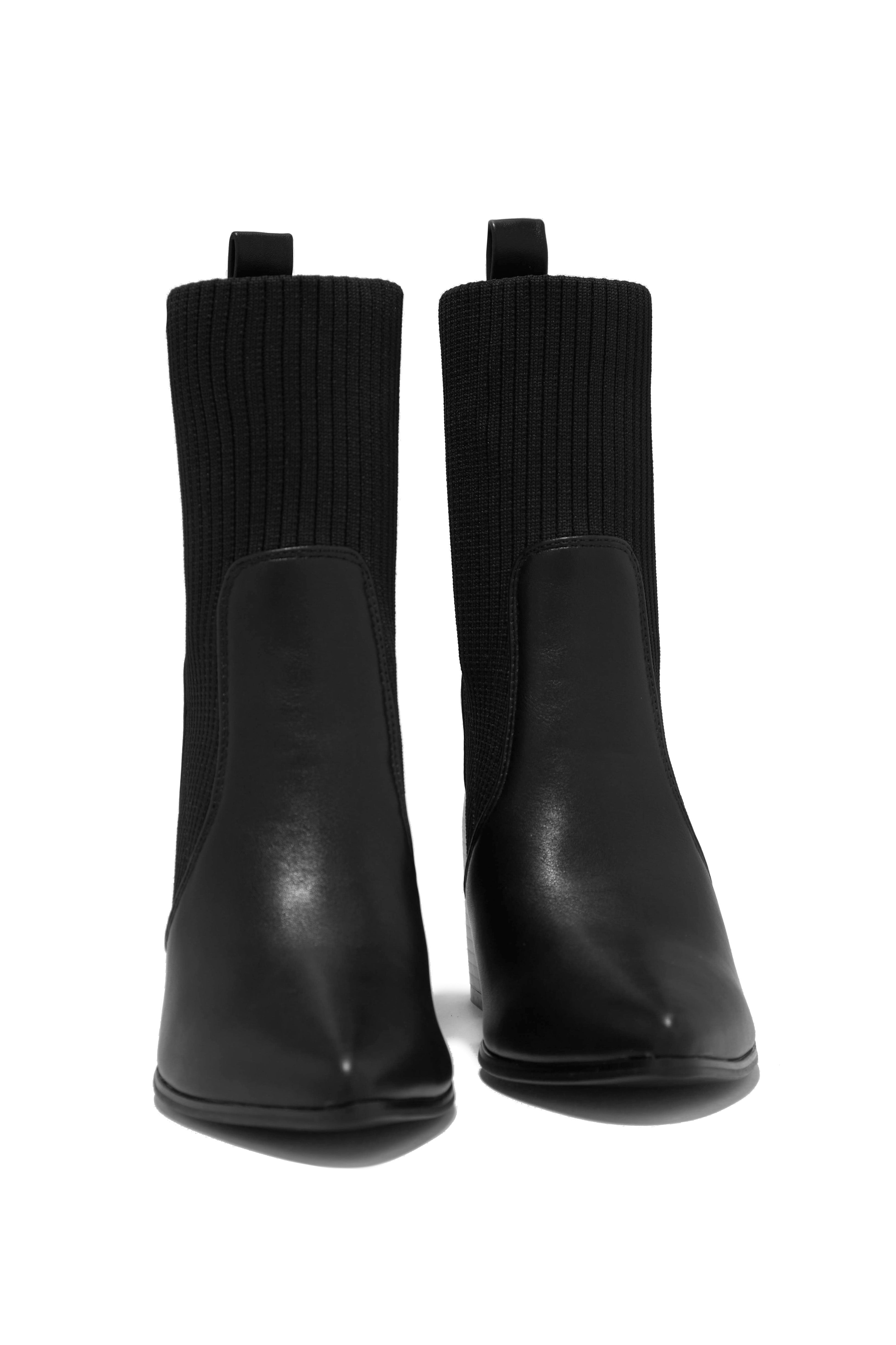 Perfect Night Block Heel Ankle Boots - Black-Laseno.All Rights Reserved.