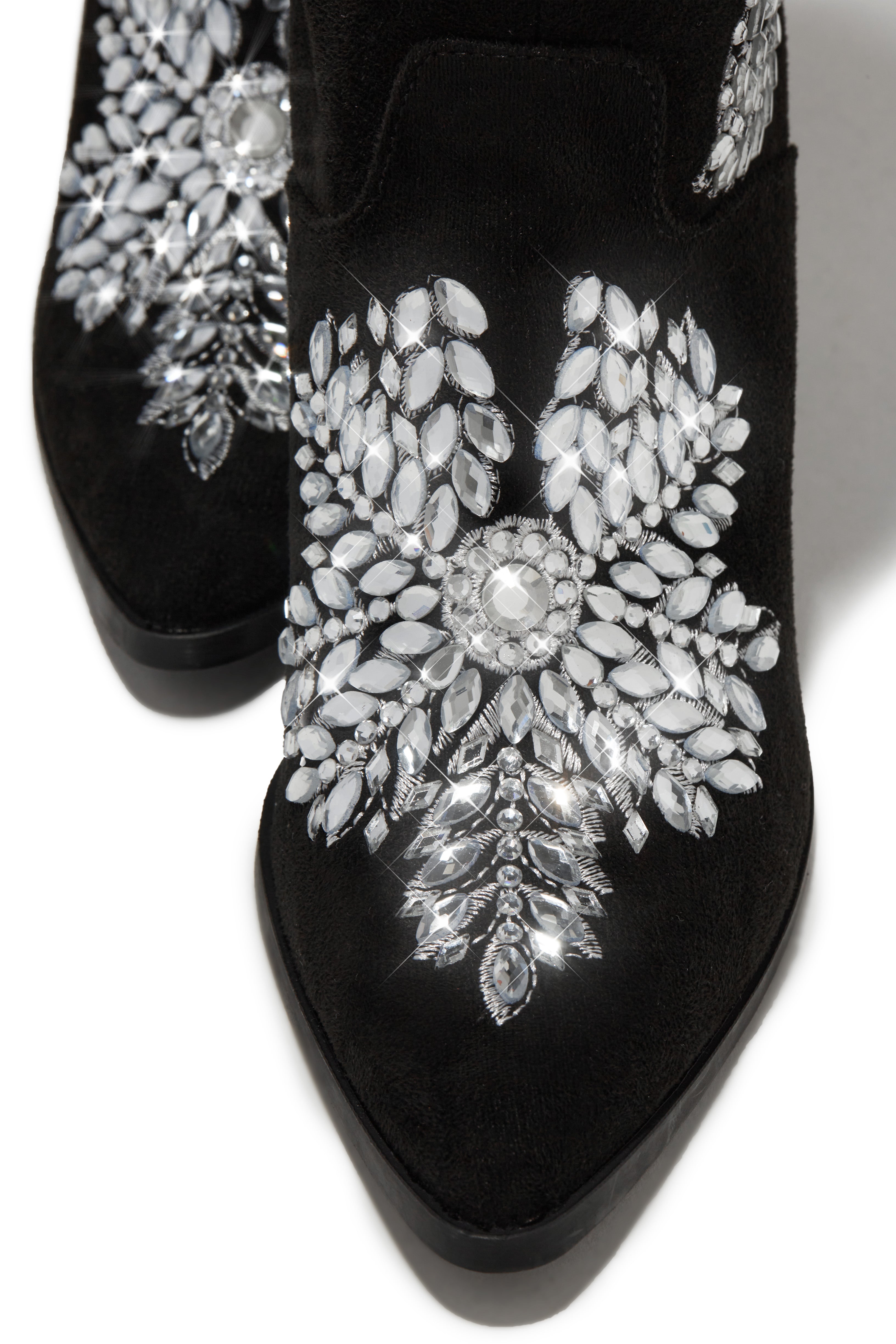 Rock The Rodeo Embellished Cowgirl Boots - Black-Laseno.All Rights Reserved.