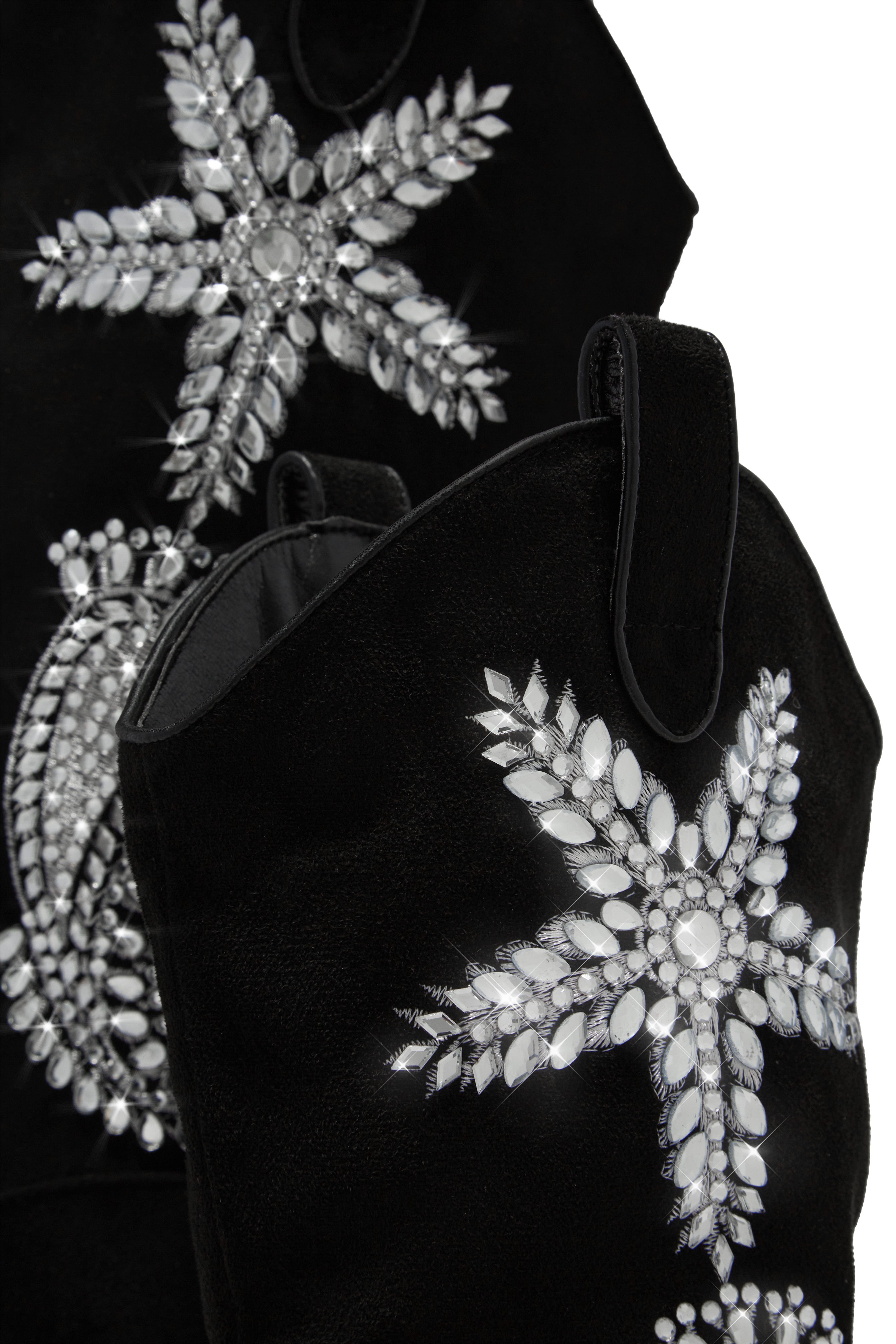 Rock The Rodeo Embellished Cowgirl Boots - Black-Laseno.All Rights Reserved.
