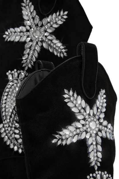 Rock The Rodeo Embellished Cowgirl Boots - Black-Laseno.All Rights Reserved.