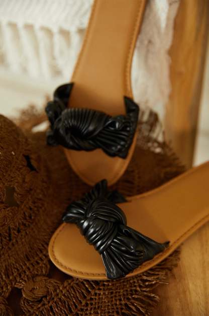 Paradise Calling Slip On Sandals - Black-Laseno.All Rights Reserved.