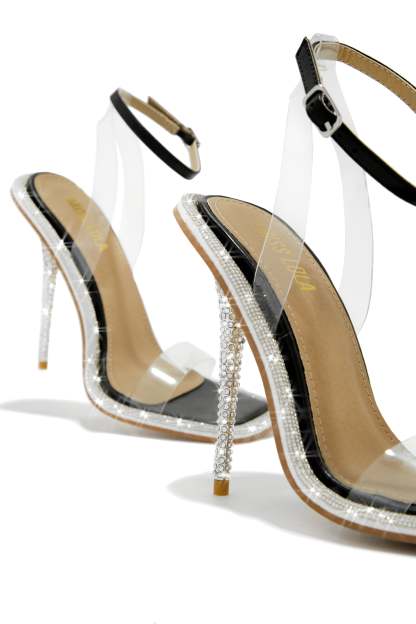 Unforgettable Nights Embellished High Heels - Black-Laseno.All Rights Reserved.