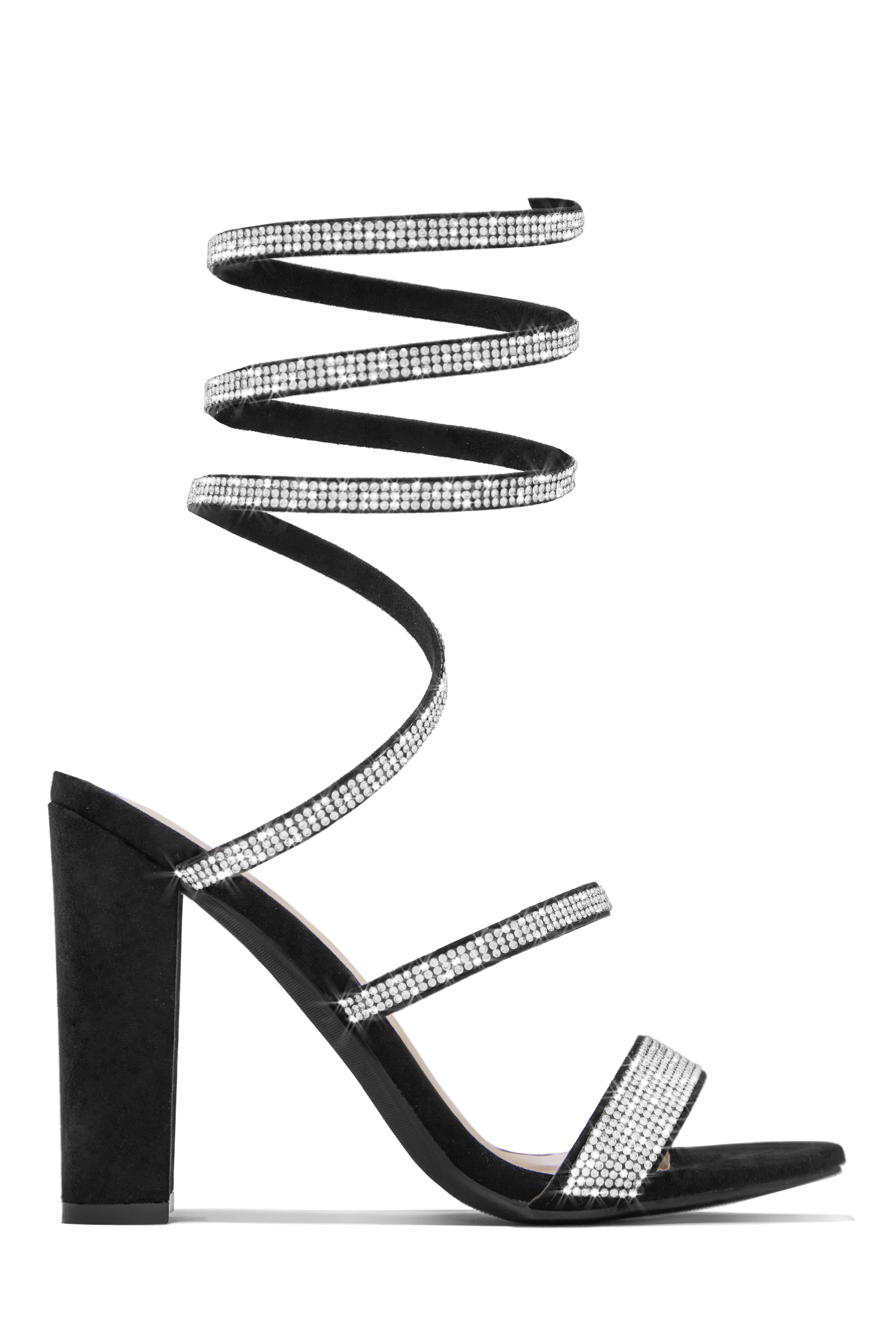 So In Love Embellished Block High Heels - Nude-Laseno.All Rights Reserved.