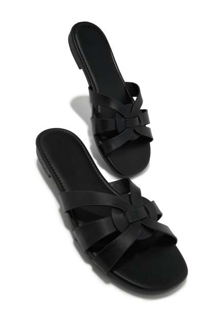 Weekend Vibes Slip On Sandals - Black-Laseno.All Rights Reserved.