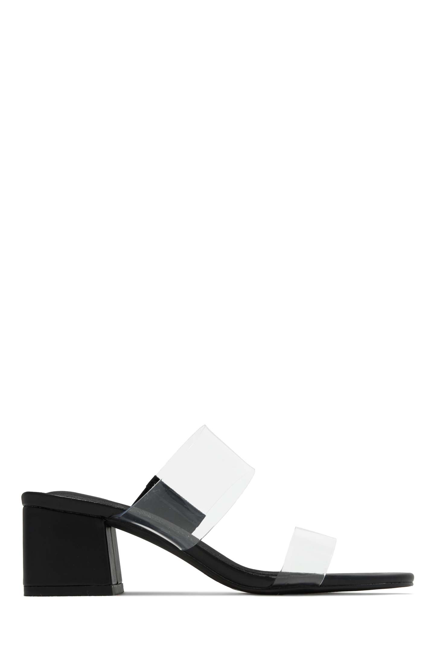 Yara Clear Strap Block Mid Heel Mules - Nude-Laseno.All Rights Reserved.