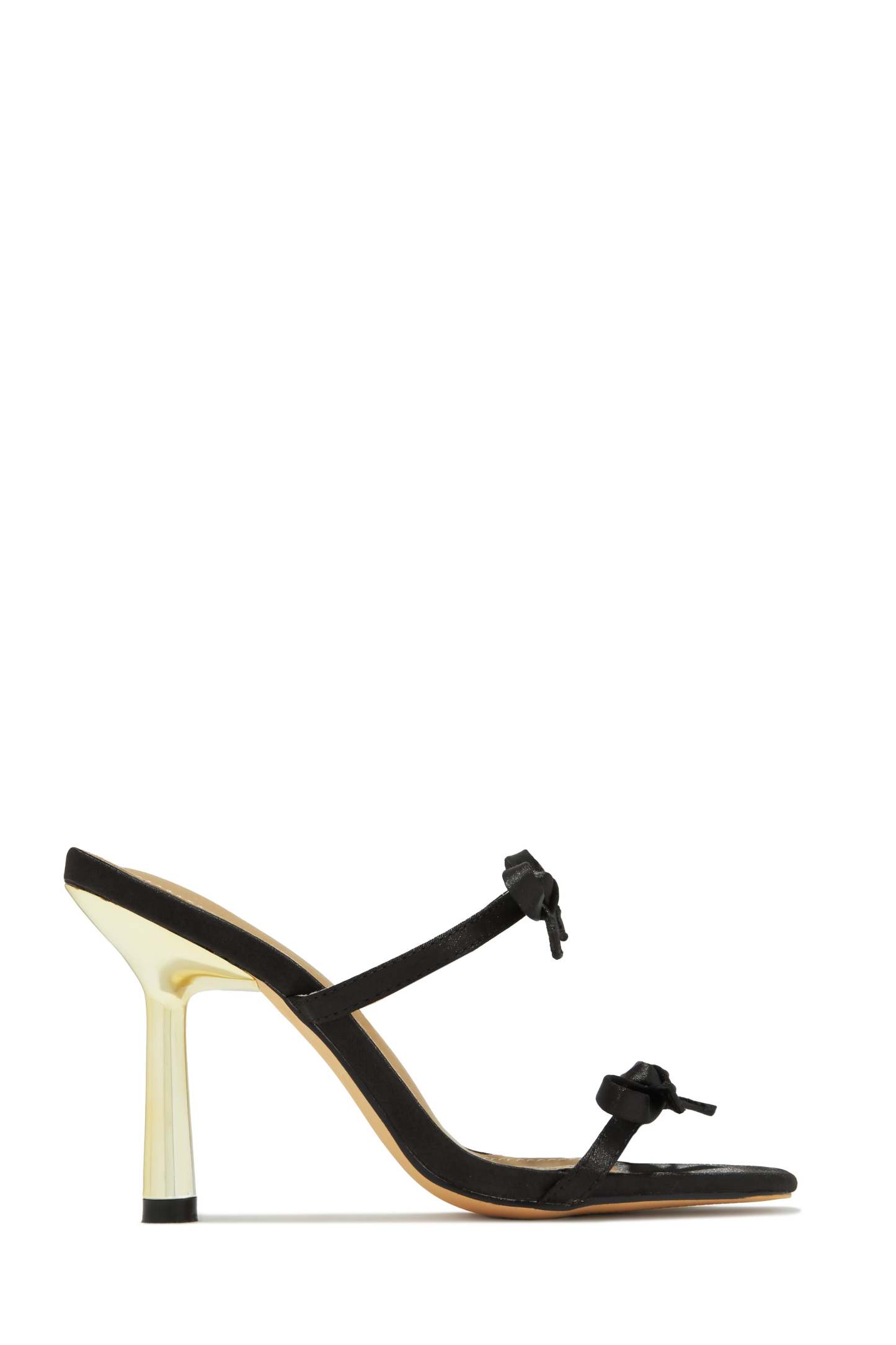 Simple Affair Bow Heel Mule - Black-Laseno.All Rights Reserved.