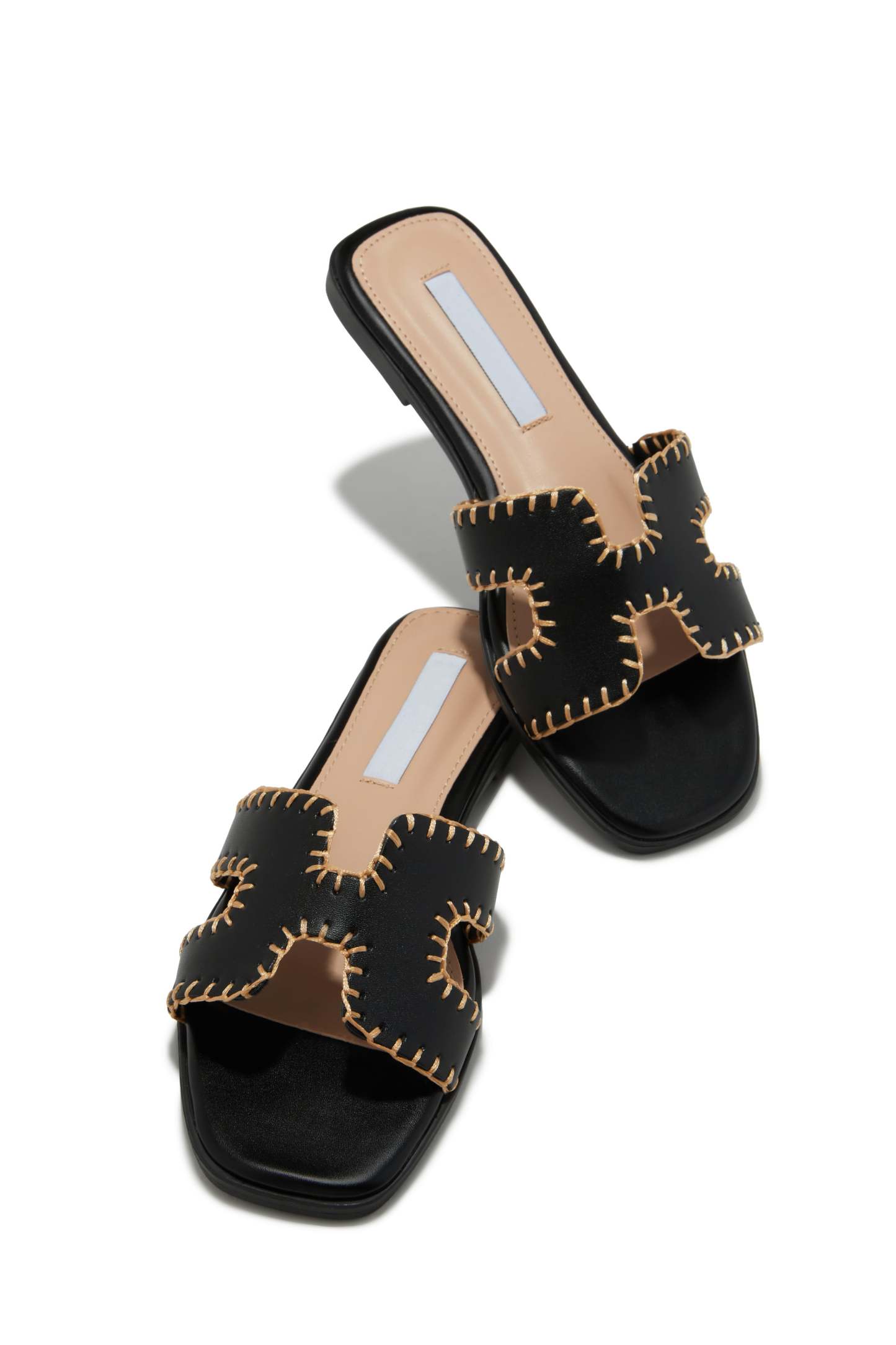 Noelle Slip On Sandals - Tan-Laseno.All Rights Reserved.