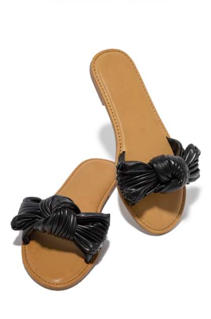 Paradise Calling Slip On Sandals - Black-Laseno.All Rights Reserved.