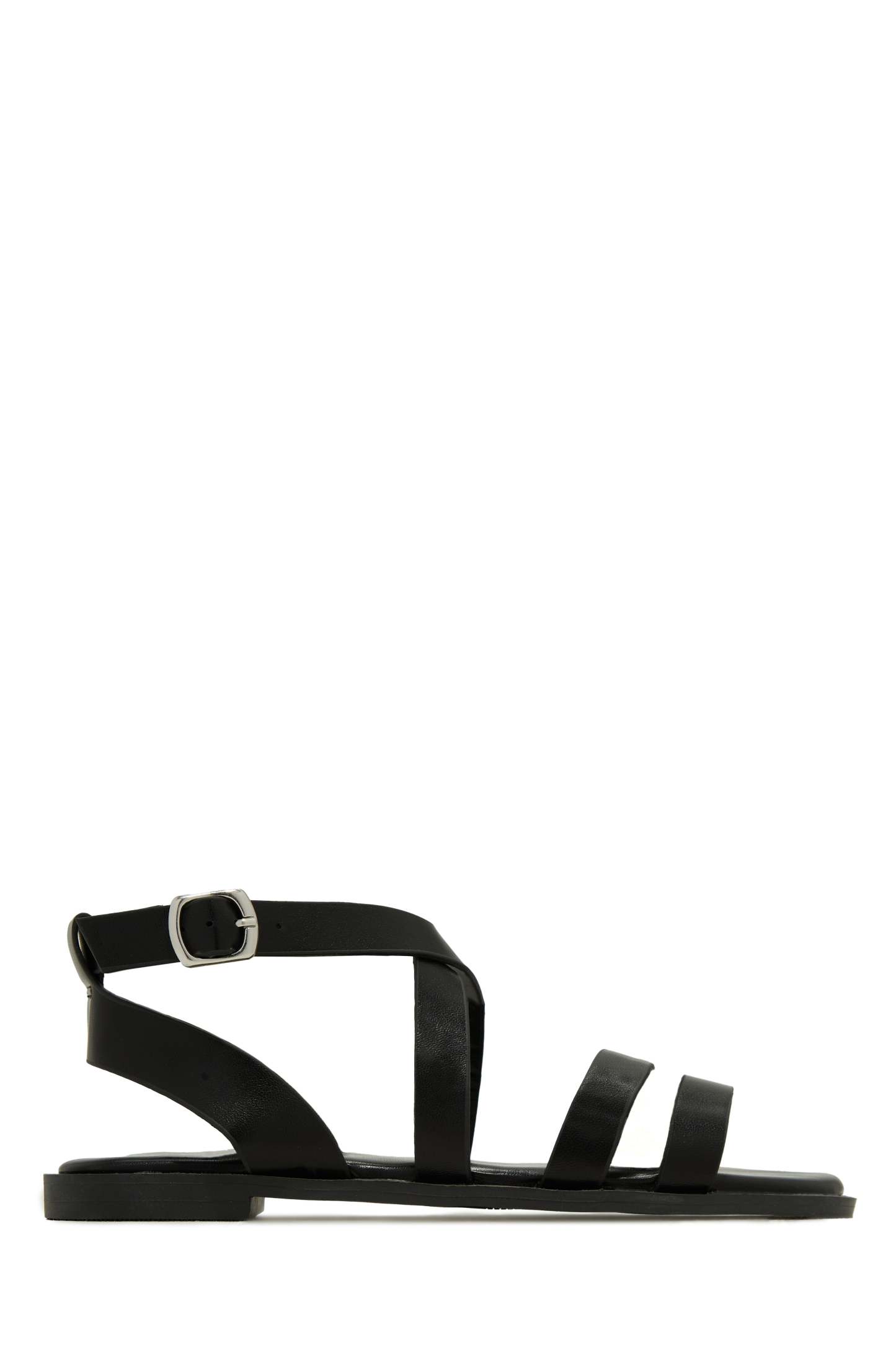 Sun Seeker Flat Strappy Sandals - Black-Laseno.All Rights Reserved.