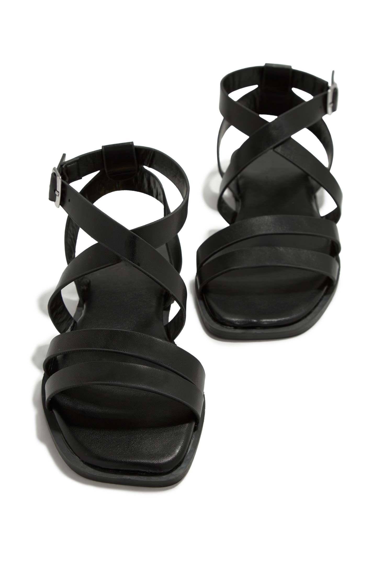 Sun Seeker Flat Strappy Sandals - Black-Laseno.All Rights Reserved.