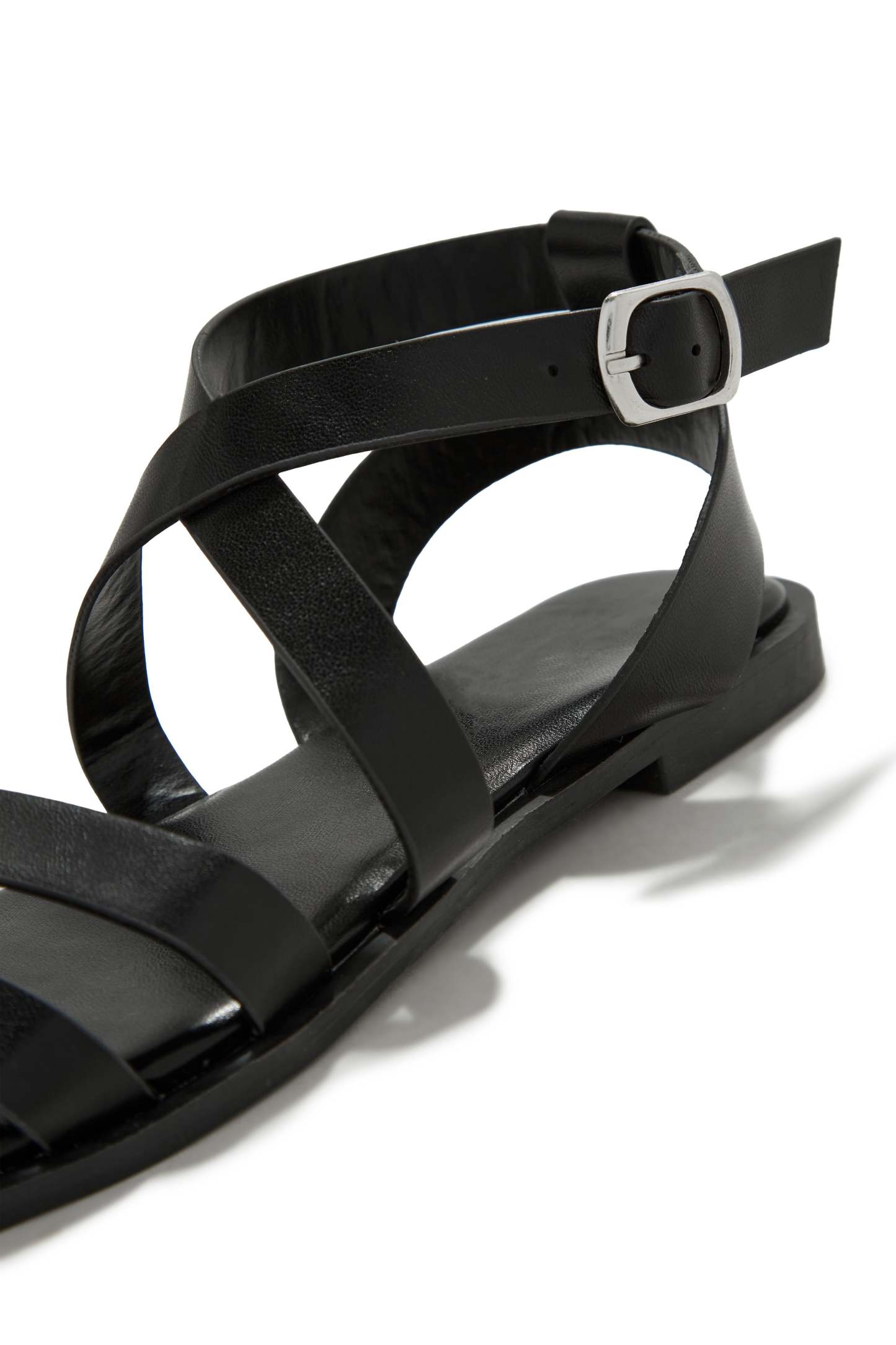 Sun Seeker Flat Strappy Sandals - Black-Laseno.All Rights Reserved.