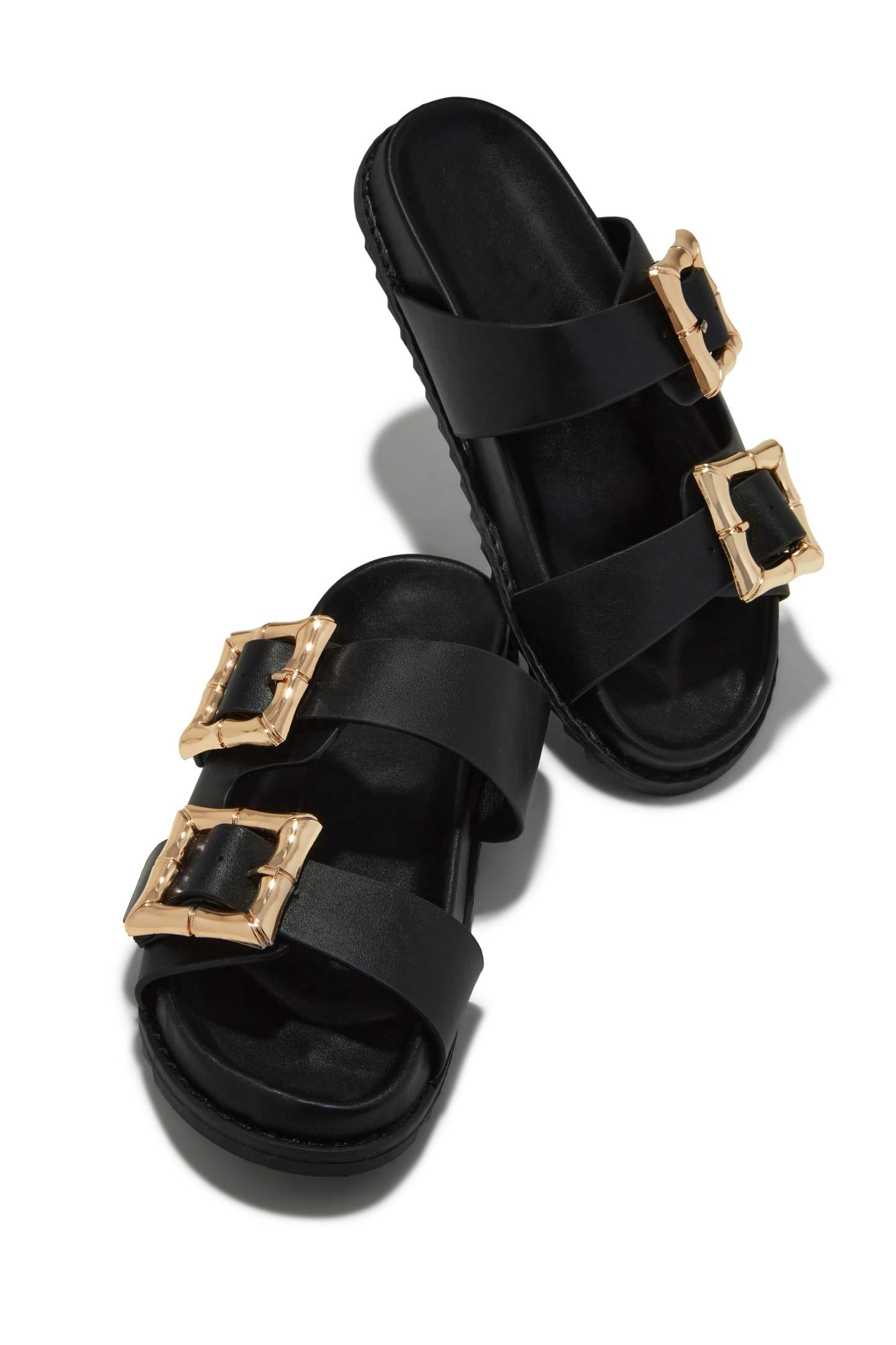 Neylana Chunky Slip On Sandals - Natural-Laseno.All Rights Reserved.