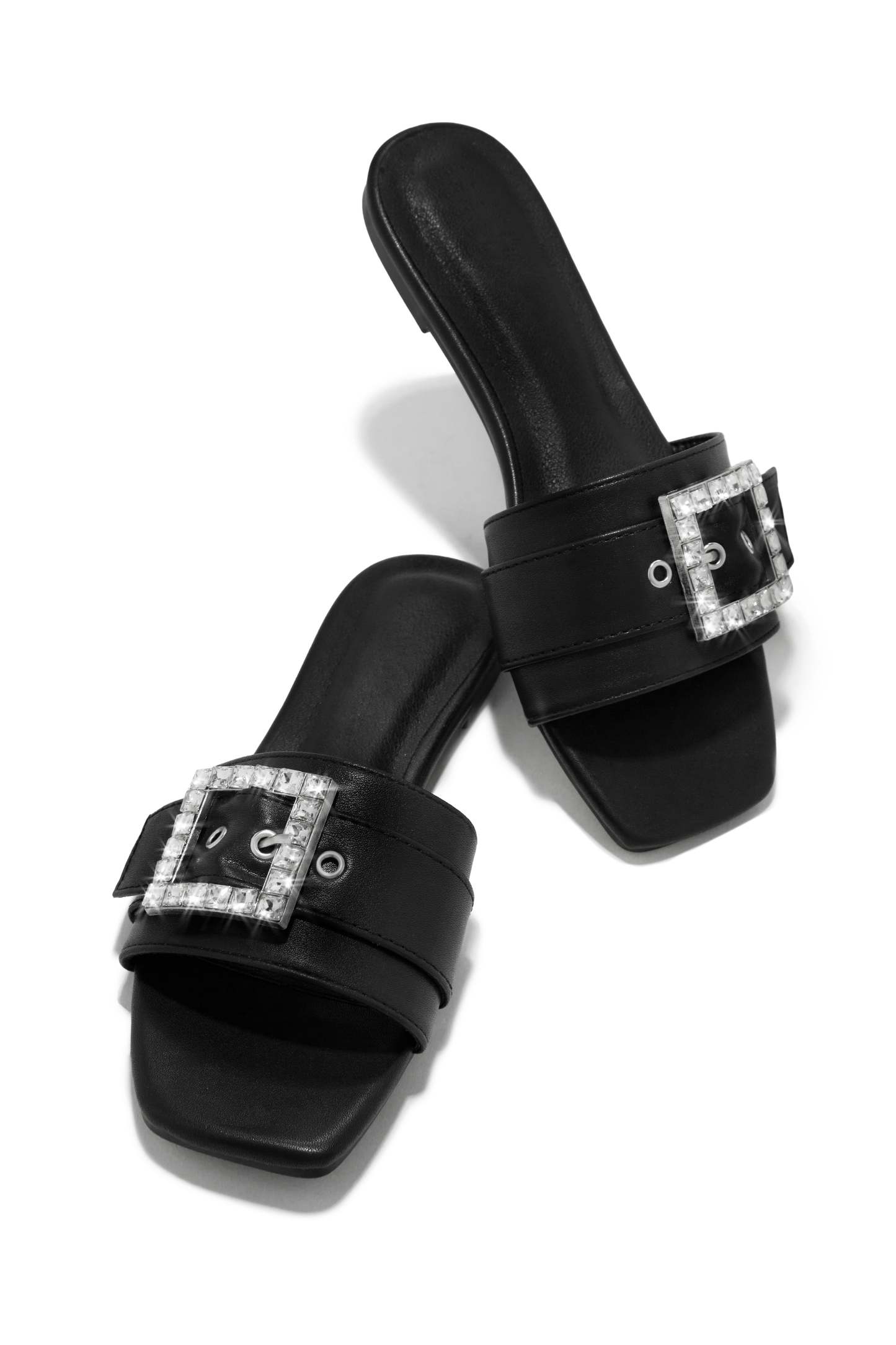 Summer Solstice Embellished Buckle Slip On Sandals - Gold-Laseno.All Rights Reserved.