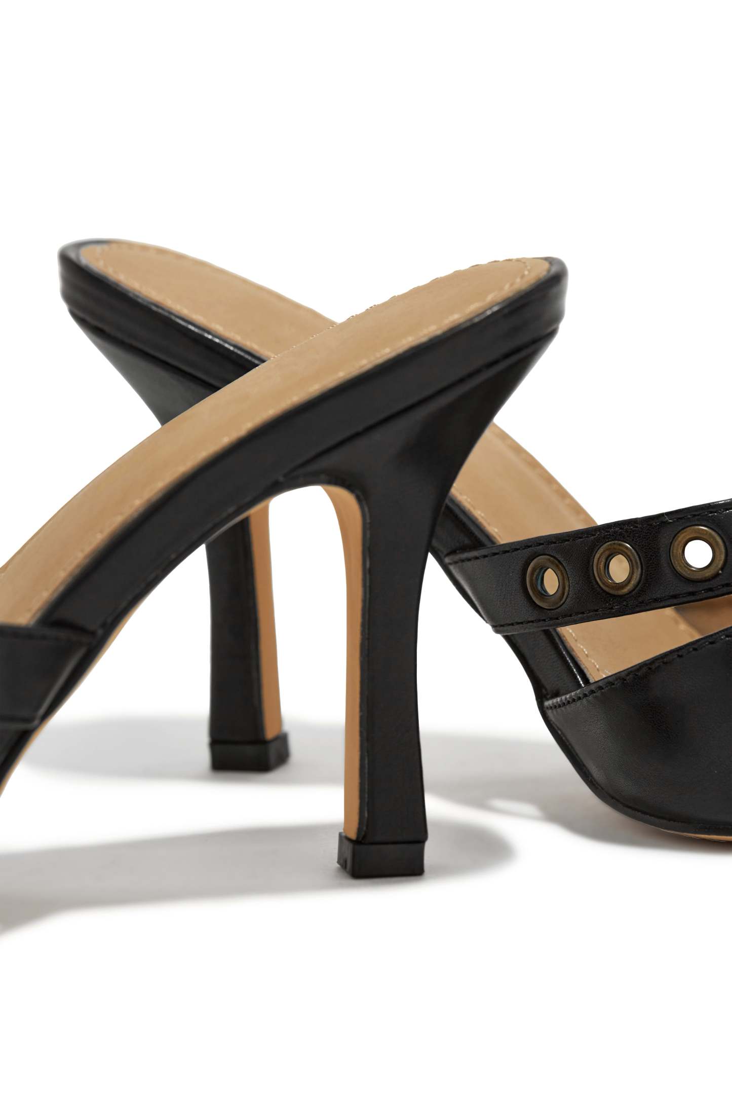 Tamra Mule Heel Pumps - Black-Laseno.All Rights Reserved.
