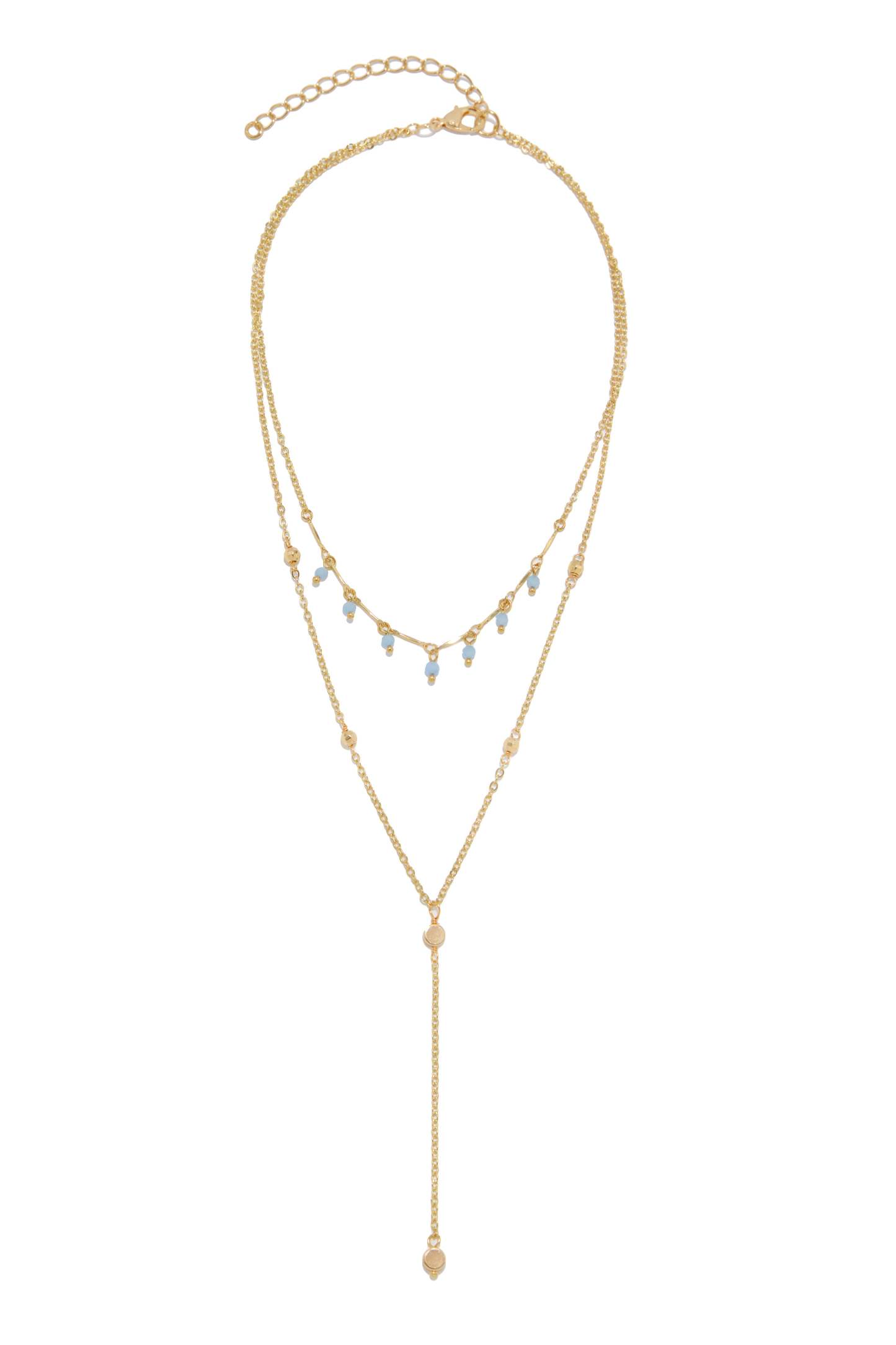 Marsi Beaded Layered Necklace - Gold-Laseno.All Rights Reserved.