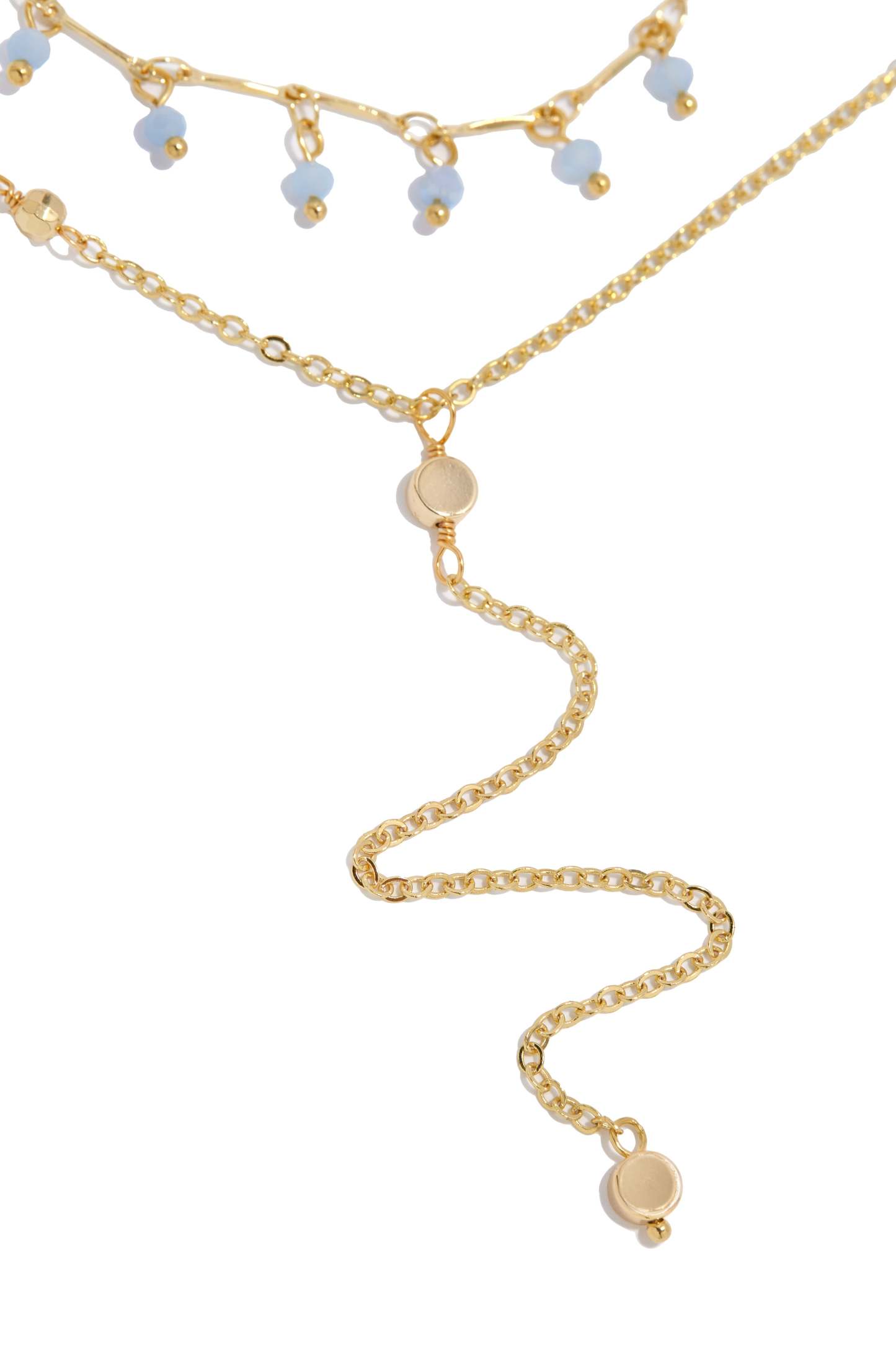 Marsi Beaded Layered Necklace - Gold-Laseno.All Rights Reserved.