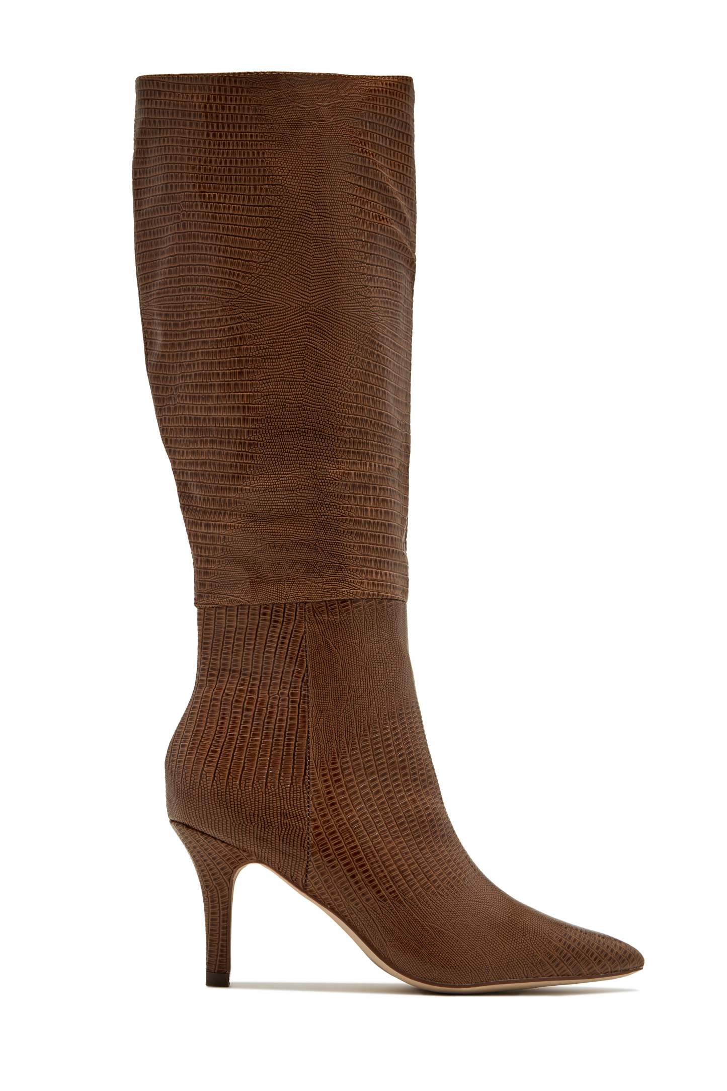 Sarai Knee High Heel Boots - Cherry-Laseno.All Rights Reserved.